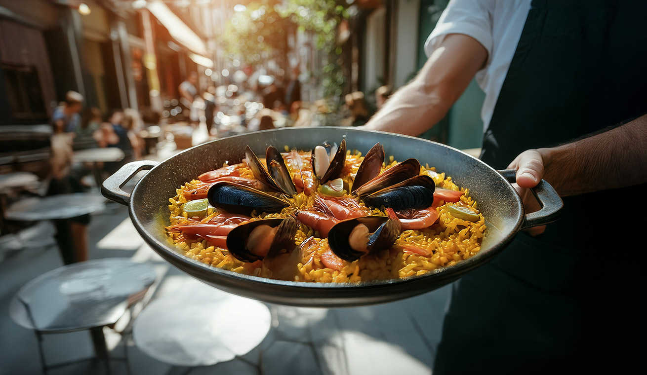 Sizzling Paella in Madrid